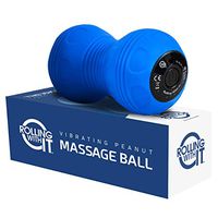 Professional Vibrating Peanut Massage Ball - Deep Tissue Trigger Point Therapy, Myofascial Release - Handheld, Cordless - 4 Intensity Levels - Dual Lacrosse Ball Vibration Massager - Blue