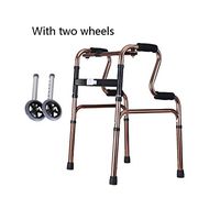 Lightweight Folding Four Wheel Rollator Walker with Ergonomic Handles,Silver (Color : Gold - with 2 Wheels)