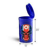 North Korea Flag Skull First Aid Case Pill Container ID 7063B