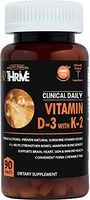 Natural Vitamin D3 Plus K2 Bone & Joint Support Supplement. Non GMO Complex for Arthritis, Inflammation, Loss of Mobility, Bone & Teeth Density, Healthy Heart. 90 Vegetarian Soy Free Chewable Pills