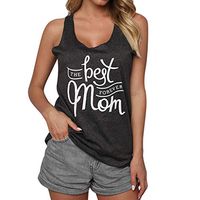 general3 Women Sport Tank Tops Fashion Letter Print Sleeveless O-Neck Workout Fitness Vest Shirt Loose Casual Blouse (Black, X-Large)