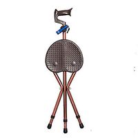 Qi Peng-//crutch-Walking Stick Cane Stick Old Man Cane Stool Multifunctional Light Non-Slip Triangle Foot with Stool Cane Chair Folding Crutch (Color : A, Design : Massage Grip)