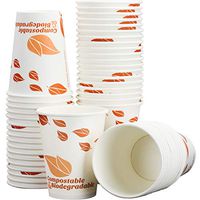 Biodegradable and Compostable 12 Oz Paper Coffee Cups. 100 Pack By Avant Grub. Medium Sized, PLA Lined Disposable Beverage Cups For Hot and Cold Drinks. For Shops, Kiosks, Concession Stands and More.