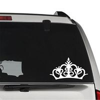 GottaLoveStickerz Princess Crown Tiara Permanent Vinyl Decal Sticker for Laptop Tablet Helmet Windows Wall Decor Car Truck Motorcycle - Size (07 Inch / 18 cm Wide) - Color (Gloss White)