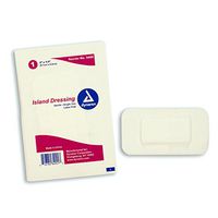 Dynarex Island Dressing - Bordered Wound & Surgical Incision Non-Stick Wound Dressings - Sterile (Individually Wrapped) - Small 2"x3.5" - 50 Count