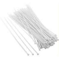 100pk 12in Universal Utility Cable Zip Tie Cable White 8MM