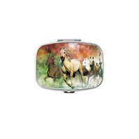 Udoosun Animal Pattern Horse Custom Personlized Rectangular Tablet Medicine Pocket Purse Travel Pill Vitamin Decorative Box Case Holder