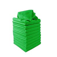 Shohotop Microfiber Cleaning Cloth - Pack of 10, All-Purpose Cleaning Towels (Green)