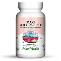 Maxi Health Red Yeast Rice - with Co Q10 & Policosanol - Cholesterol Support - 120 Capsules - Kosher