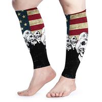 BLongTai Skull Skeleton American Flag Calf Compression Sleeve Men Womens Running Leg Sleeve for Shin Splint Muscle Pain Relief (1 Pair)
