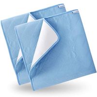 Washable Bed Pads for Incontinence 2 Pack,34'' x 52'', Reusable Waterproof Bed Underpads with Non-Slip Back for Adults, Kids, Women or Pets, Blue