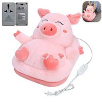 3D Portable Foot Warmer Electric Feet Heating Pad Winter Body Warmer Heated Cushion Washable Detachable Sleeping Foot Treasure Slipper Office Heater Feet Relax with Voltage Converter (110V to 220V)