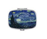 Van Gogh Starry Night Large Personalized Custom HOT Sale stainless steel Pill Case Box Medicine Organizer Gift Box