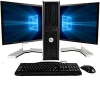 Dell Optiplex Windows 10, Core 2 Duo 3.0GHz, 8GB, 1TB, with Dual 19in LCD Monitors (Brands may vary) (Renewed)