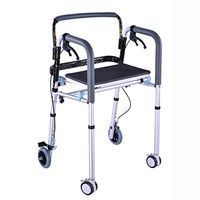 XingKunBMshop Walker Disabled Walking Aids Cane Chair Elderly Armrests Four Feet Folding Mobility Walking aid Home