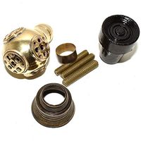 Nautical Gift Decor Antique Designer Brass & Wood Style Diving Helmet Walking Stick Cane Vintage