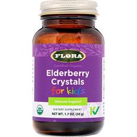 FLORA Elderberry Crystals for Kids 50g - Immune Support Supplement & Cold Symptoms Relief - Organic, Non GMO & Gluten Free
