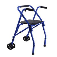 MYLW Folding Walker Aluminum Walker with Paded Seat,Lightweight Portable Compact Elderly Handicap Medical Walking Mobility Aid - Push Button Close