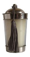 Enchanting Jasmine 5” Votive Non-GMO Scented Candle with Handmade Moroccan Silver and Glass Lidded Display Enclosures, Fresh as a Summer Breeze