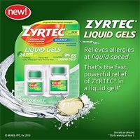 Zyrtec Cetirizine HCI/ Antihistamine 10mg 65 Liquid Gels One Bottle of 25 and One Bottle of 40