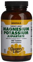 COUNTRY LIFE VITAMINS TM MAG-POTASSIUM-ASPARATA, 180 TAB