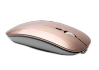 Ultra-Thin New 2.4G Office Wireless Mouse Mute Charging Mouse Notebook Home Mouse with USB Receiver Compatible for Notebook, PC, Laptop, Computer, MacBook (Rose glod)