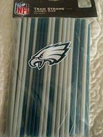 NFL Philadelphia Eagles Team Biodegradable Straws 100 ct 2 Color Green and Gray