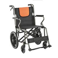 Hong Tai Yang XF Rugged Wheelchair, Driving Medical Luxury Foldable Back-to-Back Lightweight, Reinforced Aluminum Adjustable Pedal, 14-inch Rear Wheel，Black Armchairs (Color : Black)