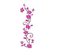 sakd 3D Plant Flowers Wall Stickers Mural Art Decals Decor DIY Wall Affixed Decorative Bedroom Living Room Doors Closets Shop Windows Decor (Hot Pink)