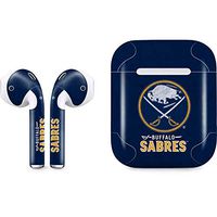 Skinit Decal Audio Skin for Apple AirPods with Lightning Charging Case - Officially Licensed NHL Buffalo Sabres Distressed Design