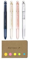 Pilot Hi-tec-c Coleto 3 Color Multi Pen Body Component, Basic & Pearl Pattern, Rubber Grip, 4-Pack, Sticky Notes Value Set