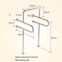 Grab bar, Grab Bars for Bathroom, Seniors, Stainless Steel,Handicap Grab Bars, Handicap Grab Bars Shower,Men's Urinal handrail, Safety Grab Bars for Bathroom Anti-Fall Urinal handrail