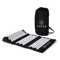 Kanjo - Acupressure Zip-Apart Mat - Acupressure Mat with Built-in Pillow - Travel Mat with Travel Pillow - Neck, Foot & Back Pain Relief - Stress Relief & Relaxation - Includes Travel Bag - Onyx