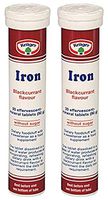 From Germany Krueger Iron Effervescent Tablets Blackcurrant flavor Sugar Free 90 G /20 Tablets Pack of 2