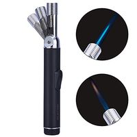Butane Torch Lighter Soft/Jet Flame Switchable Welding Gas Torch Lighter Refillable Cigar Lighter with Safety Lock, Adjustable Nozzle and Flame