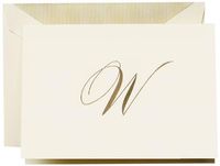 Crane & Co. Hand Engraved Script"W" Initial Note (CF13W1)