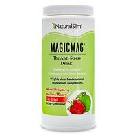 NaturalSlim Anti Stress Drink - Pure Magnesium Citrate Powder with Organic Strawberry and Lime Flavor - Natural Aid to a Slow Metabolism, Constipation & Sleeping Difficulties - 8 oz (Solo Pack)