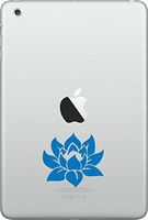 Lotus Flower D1 - iPad MINI - Vinyl Decal Sticker - Copyright Yadda-Yadda Design Co. (2"w x 2"h) (BLUE)