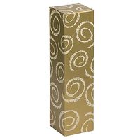 JAM PAPER Wine Gift Boxes - 3 1/4 x 3 1/4 x 13 1/4 - Gold with White Swirls - 6/Pack