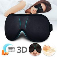 Sleep Mask for Women Men, Ultrathin Light Blocking Sleeping Mask, No Pressure On Eyes 3D Contoured Blindfold, Soft Comfort Eye Shade Cover for Travel/Sleeping/Yoga/Shift Work,（Black）