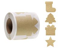 ONLYKXY Christmas Kraft Paper Present Stickers, Christmas Stickers Roll for Christmas Cards, Sealing Stickers for Christmas Gifts