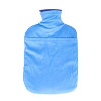 Hot Water Bottle Classic Hot Water Bag Bottle with Fleece Cover for Pain Relief Hot Compress and Heat Therapy 2000ml (Light Blue)