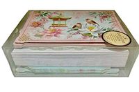 Punch Studio Die-Cut Small Assorted Ephemera Blank Note Cards, Asian Florals & Birds (60743), 24-ct