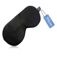 DiLan Eye Mask Sleeping, 100% Natural Silk Sleep Mask Super Smooth Comfortable Solid Color Mask Blindfold with Adjustable Strap for Women, Men, Kids, Travel, Naps (Black)