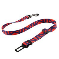XDFS Medium Dog Car Seat Belts Pet Nylon Retractable Car Seat Belts (Color : Blue red)