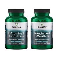Swanson Amino Acid L-Arginine & L-Ornithine 500/250 Milligrams 200 Capsules 2 Bottles (2 Pack)