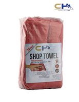 CH Premium Red Shop Towel 25 Pack, Size 12 x 14 Inches - Reusable Commercial Grade 100% Cotton Washable Cleaning Cloths - Perfect Shop Rags for Mechanic Work (Shop25pk)