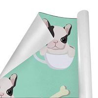 Gift Wrapping Paper Roll French Bulldog Puppy for Birthday,Holiday,Wedding,Baby Shower Gift Wrap - 3Rolls - 58inch x 23inch Per Roll