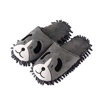 Frjjthchy Dust Cleaning Mop Slippers Microfiber Mopping Shoes for Men Women (Women 6-7/Men 5, Dog)