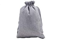 Sansam 10pcs 17.0x23.0cm/6.8''x9.2'' Big Size Grey Drawstring and Lining Hemp/Hessian Bags, Jewelry Pouches, Wedding Favors, Jewelry Packing, Gift Bags